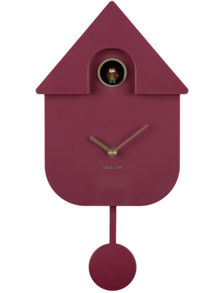 Horloge coucou murale moderne mauve 21,5x8,5x41 cm Cuckoo Oro Karlsson - 1
