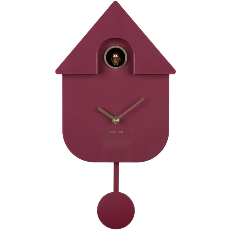 Horloge coucou murale moderne mauve 21,5x8,5x41 cm Cuckoo Oro Karlsson - 1