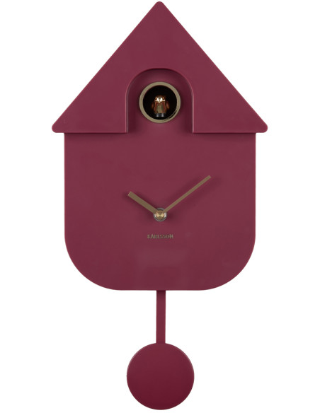 Horloge coucou murale moderne mauve 21,5x8,5x41 cm Cuckoo Oro Karlsson - 1