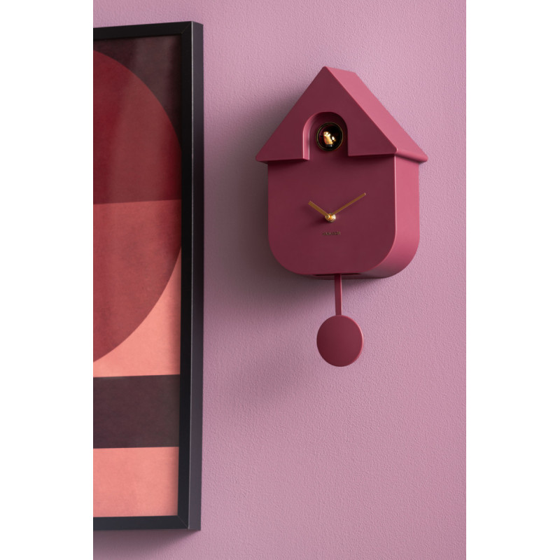 Horloge coucou murale moderne mauve 21,5x8,5x41 cm Cuckoo Oro Karlsson - 2