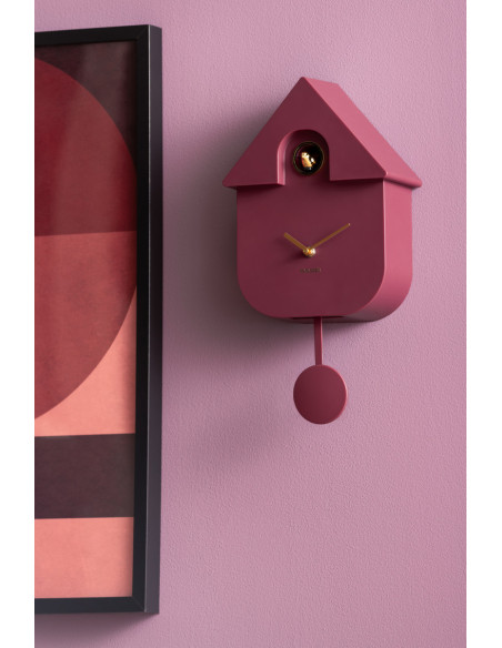 Horloge coucou murale moderne mauve 21,5x8,5x41 cm Cuckoo Oro Karlsson - 2