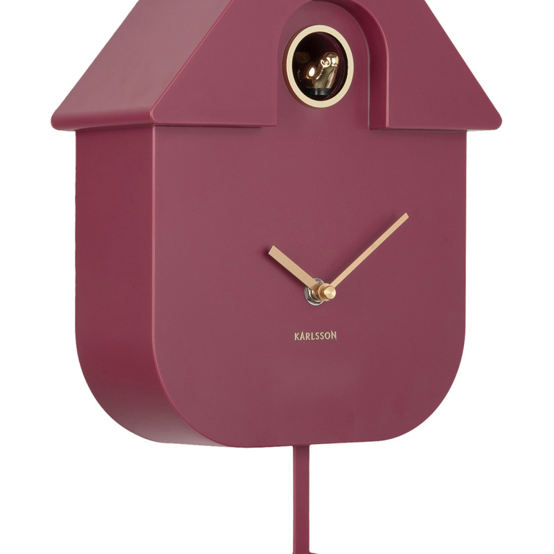 Horloge coucou murale moderne mauve 21,5x8,5x41 cm Cuckoo Oro Karlsson - 5