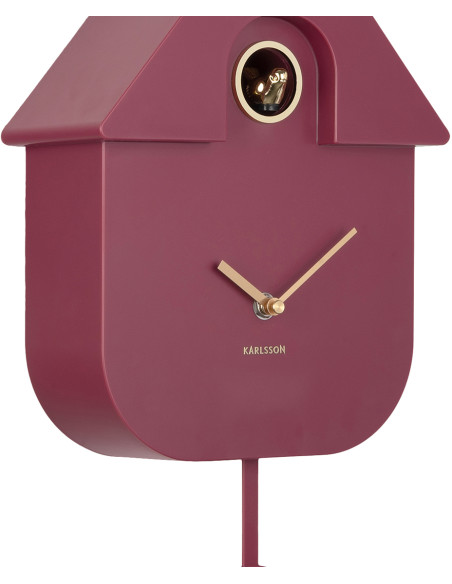 Horloge coucou murale moderne mauve 21,5x8,5x41 cm Cuckoo Oro Karlsson - 5