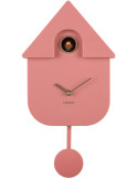 Horloge coucou murale moderne rose poudré 21,5x8,5x41 cm Cuckoo Oro