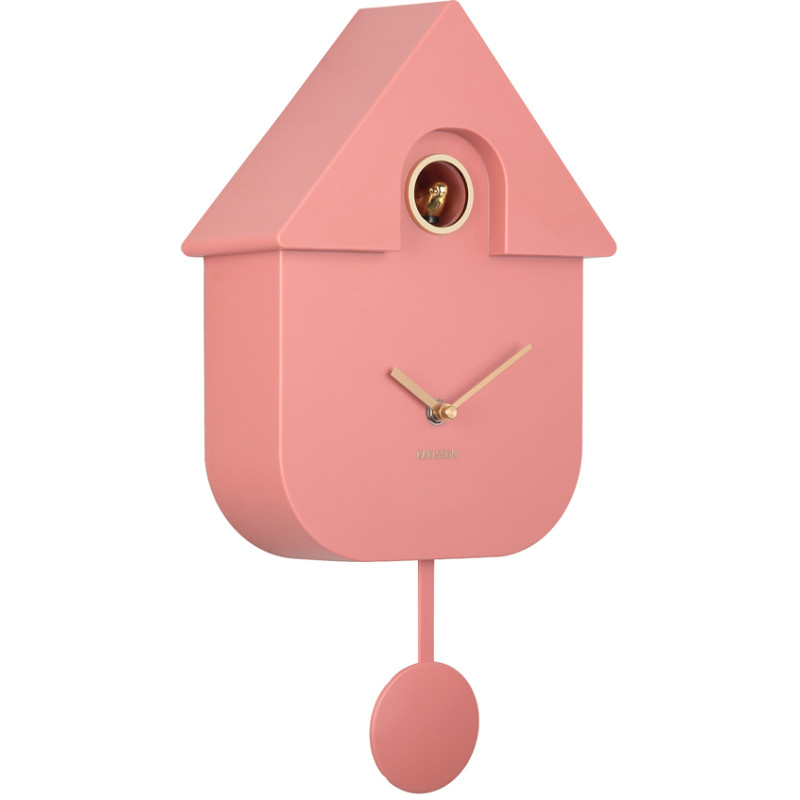 Horloge coucou murale moderne rose poudré 21,5x8,5x41 cm Cuckoo Oro Karlsson - 3