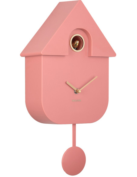 Horloge coucou murale moderne rose poudré 21,5x8,5x41 cm Cuckoo Oro Karlsson - 3