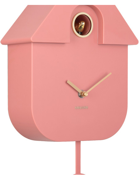Horloge coucou murale moderne rose poudré 21,5x8,5x41 cm Cuckoo Oro Karlsson - 4