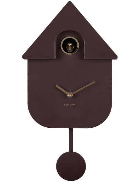 Horloge coucou murale moderne marron foncé 21,5x8,5x41 cm Cuckoo Oro Karlsson - 1