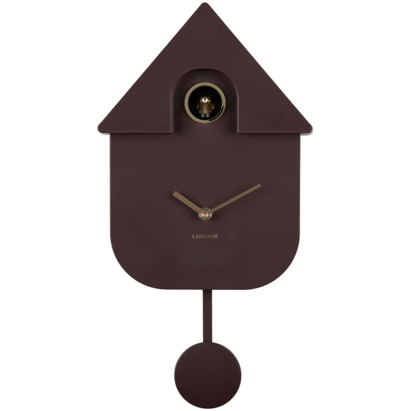 Horloge coucou murale moderne marron foncé 21,5x8,5x41 cm Cuckoo Oro Karlsson - 1