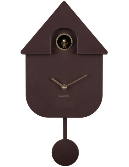 Horloge coucou murale moderne marron foncé 21,5x8,5x41 cm Cuckoo Oro Karlsson - 1