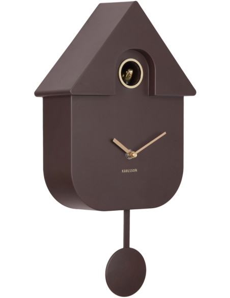 Horloge coucou murale moderne marron foncé 21,5x8,5x41 cm Cuckoo Oro Karlsson - 3