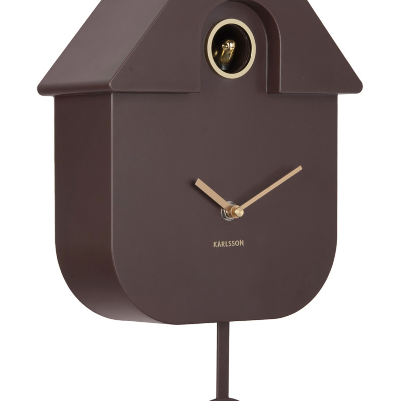 Horloge coucou murale moderne marron foncé 21,5x8,5x41 cm Cuckoo Oro Karlsson - 4