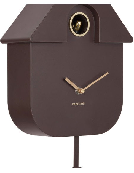 Horloge coucou murale moderne marron foncé 21,5x8,5x41 cm Cuckoo Oro Karlsson - 4
