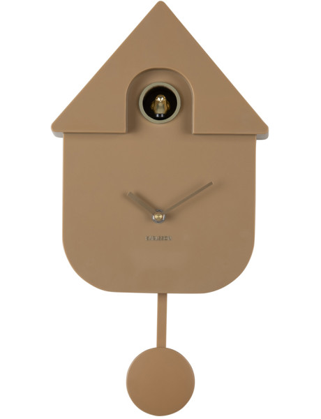 Horloge coucou murale moderne marron moka 21,5x8,5x41 cm Cuckoo Oro Karlsson - 1