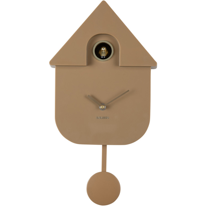 Horloge coucou murale moderne marron moka 21,5x8,5x41 cm Cuckoo Oro Karlsson - 1