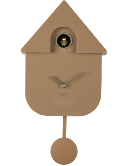Horloge coucou murale moderne marron moka 21,5x8,5x41 cm Cuckoo Oro Karlsson - 1