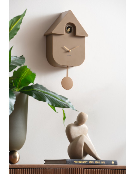 Horloge coucou murale moderne marron moka 21,5x8,5x41 cm Cuckoo Oro Karlsson - 2