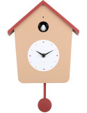 HHorloge coucou murale lumineuse brun doux et ocre rouge 10,5x23x26,4 cm Cuckoo Light