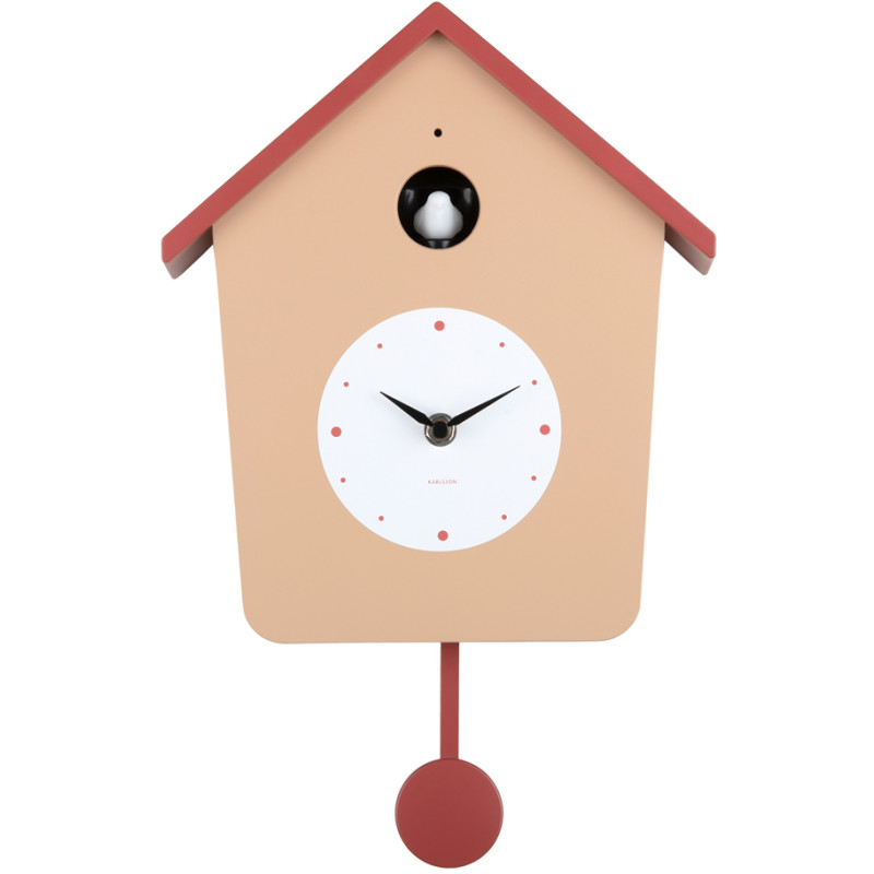 HHorloge coucou murale lumineuse brun doux et ocre rouge 10,5x23x26,4 cm Cuckoo Light Karlsson - 1