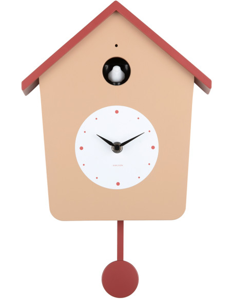 HHorloge coucou murale lumineuse brun doux et ocre rouge 10,5x23x26,4 cm Cuckoo Light Karlsson - 1