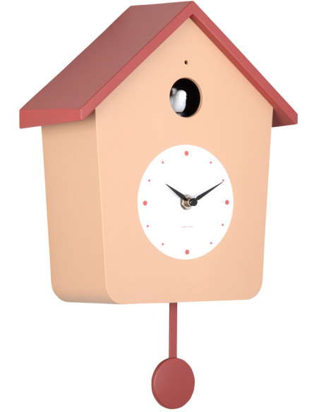 HHorloge coucou murale lumineuse brun doux et ocre rouge 10,5x23x26,4 cm Cuckoo Light Karlsson - 3
