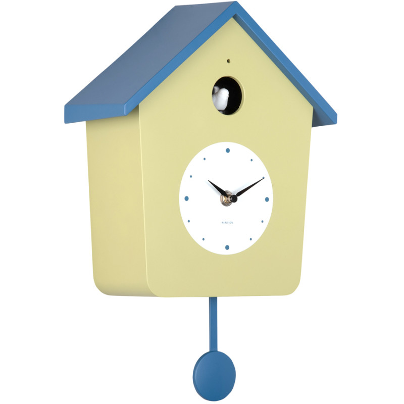 Horloge coucou murale lumineuse vert thé et bleu classique 10,5x23x26,4 cm Cuckoo Light Karlsson - 3