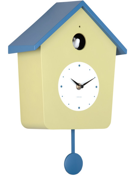Horloge coucou murale lumineuse vert thé et bleu classique 10,5x23x26,4 cm Cuckoo Light Karlsson - 3