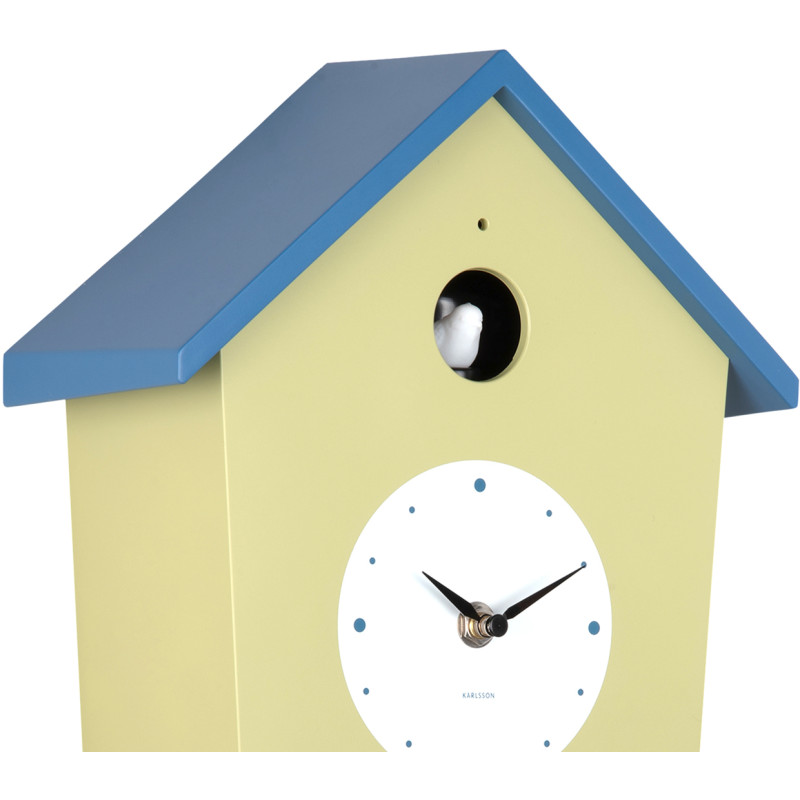 Horloge coucou murale lumineuse vert thé et bleu classique 10,5x23x26,4 cm Cuckoo Light Karlsson - 4
