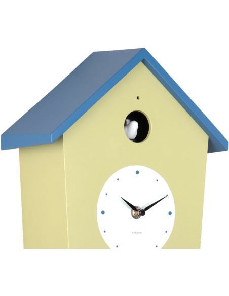 Horloge coucou murale lumineuse vert thé et bleu classique 10,5x23x26,4 cm Cuckoo Light Karlsson - 4