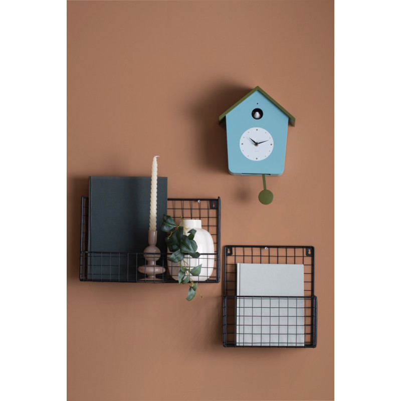 Horloge coucou murale lumineuse bleu brumeux et vert armée 10,5x23x26,4 cm Cuckoo Light Karlsson - 2