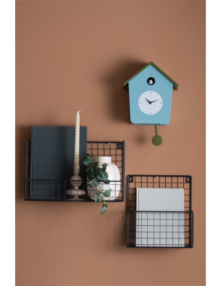 Horloge coucou murale lumineuse bleu brumeux et vert armée 10,5x23x26,4 cm Cuckoo Light Karlsson - 2