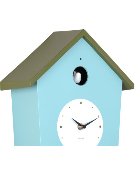 Horloge coucou murale lumineuse bleu brumeux et vert armée 10,5x23x26,4 cm Cuckoo Light Karlsson - 4
