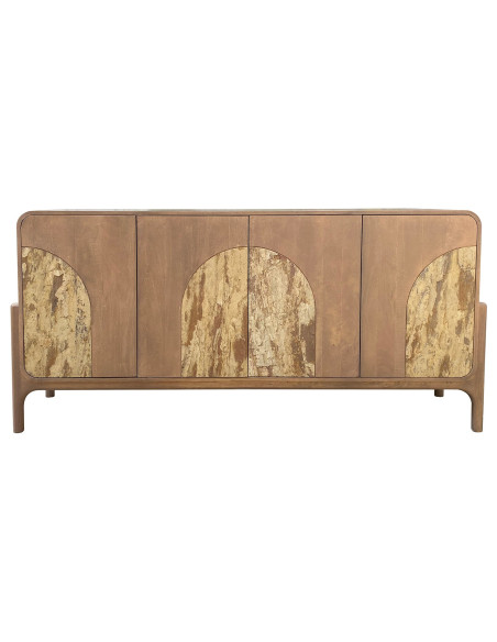 Buffet enfilade 4 portes brun manguier pierre 177 cm Solvaya