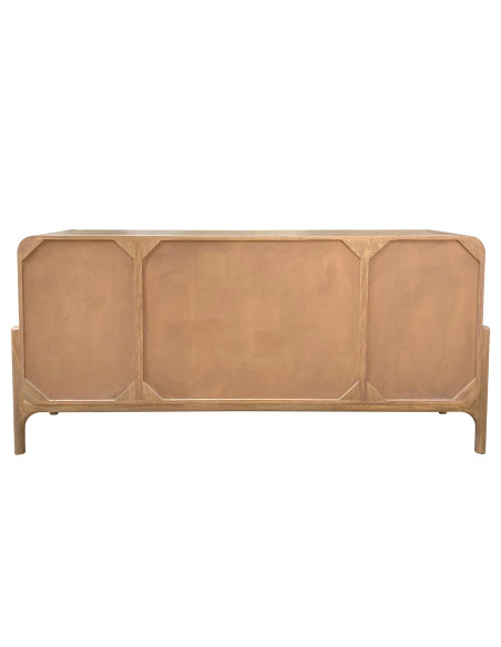 Buffet enfilade 4 portes brun manguier pierre 177 cm Solvaya