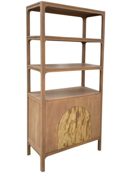 Bibliothèque manguier pierre 2 portes 195 cm Solvaya  - 1