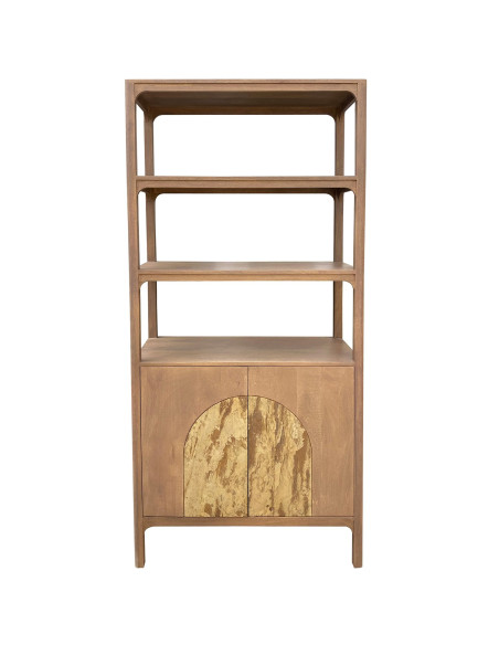 Bibliothèque manguier pierre 2 portes 195 cm Solvaya