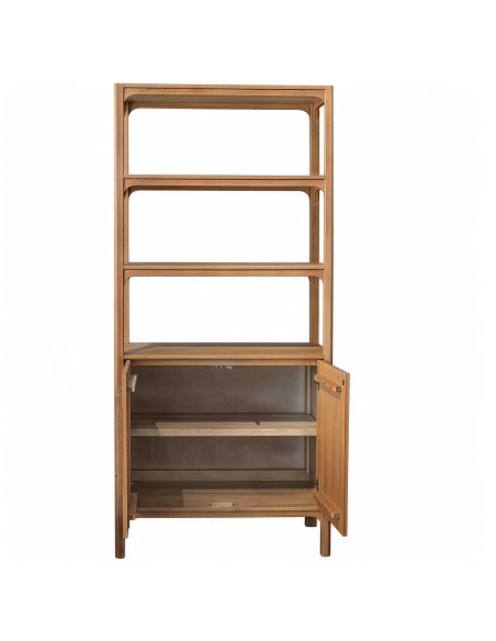 Bibliothèque manguier pierre 2 portes 195 cm Solvaya