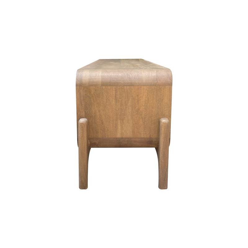 Meuble TV naturel manguier pierre 4 portes 160 cm Solvaya  - 5