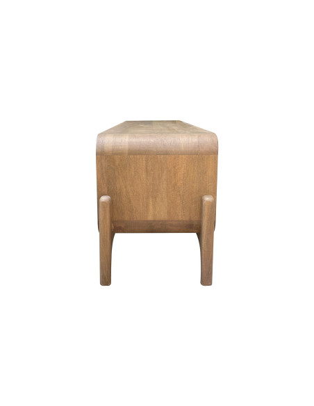 Meuble TV naturel manguier pierre 4 portes 160 cm Solvaya  - 5