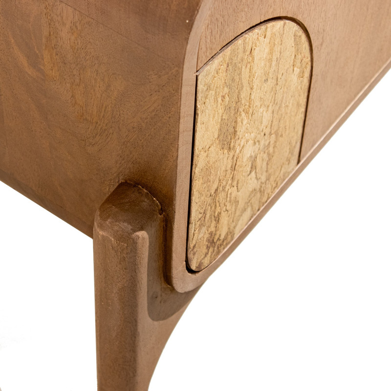 Meuble TV naturel manguier pierre 4 portes 160 cm Solvaya  - 8