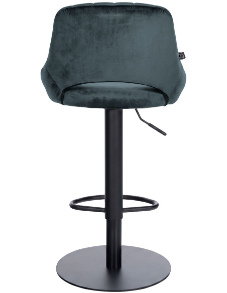 Tabouret de bar réglable pivotant en velours gris foncé et métal noir 47x48x83-105 cm Saronno  - 4