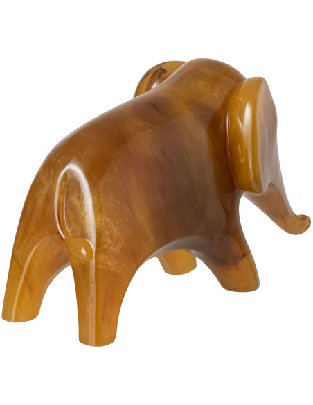 Statuette éléphant décorative en polyrésine caramel 21x9,5x13 cm Sukhothai J-Line - 5