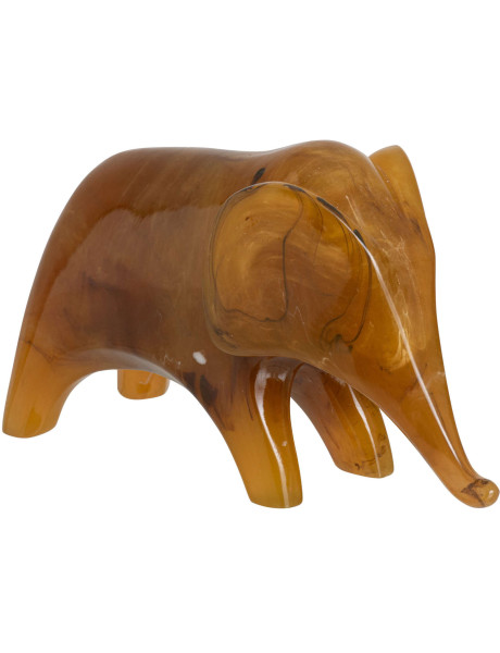 Statuette éléphant décorative en polyrésine caramel 21x9,5x13 cm Sukhothai J-Line - 1