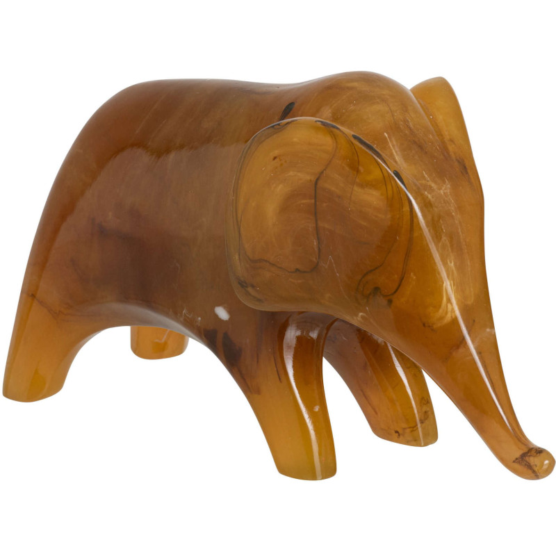 Statuette éléphant décorative en polyrésine caramel 21x9,5x13 cm Sukhothai J-Line - 1