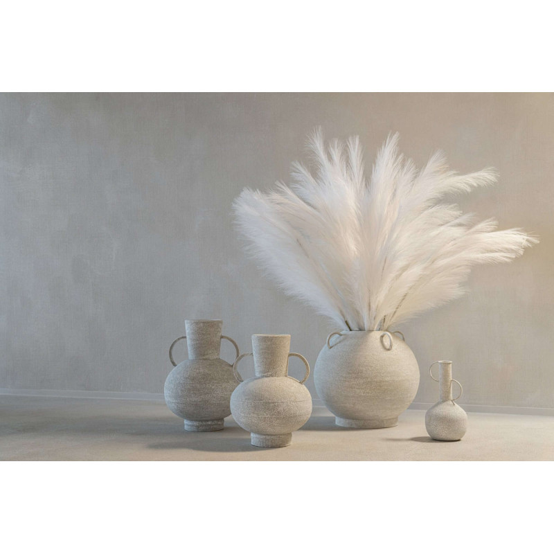 Vase à anses en métal blanc 14x14x26 cm Lixus J-Line - 2