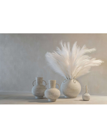 Vase à anses en métal blanc 14x14x26 cm Lixus J-Line - 2