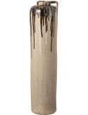 Vase de sol cylindrique céramique beige brun 20x20x83 cm Drazhira