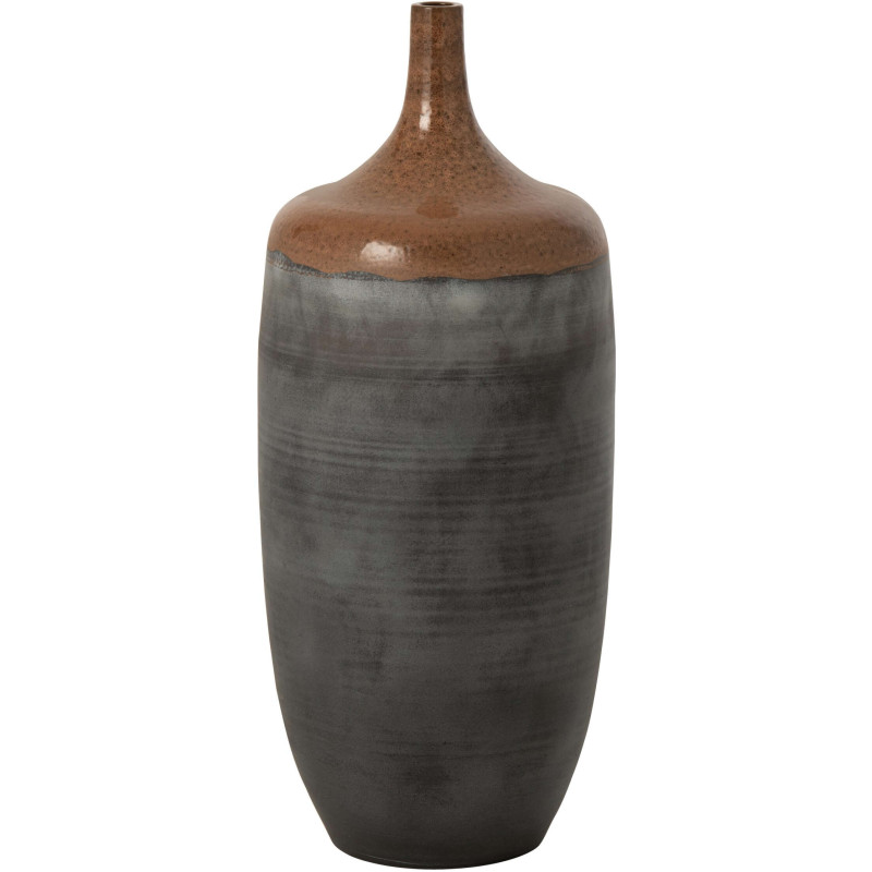 Vase de sol bouteille en céramique caramel gris bleu 34x34x80 cm Mirleft J-Line - 1