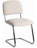 Lot de 2 chaises cantilever beige en tissu et métal chromé 47x55x84 cm Ozlin