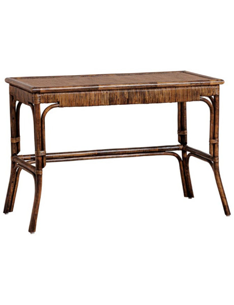 Bureau console en rotin foncé 115x53x76 cm Veracruz  - 1